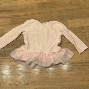 Carter's Pink Tutu Long Sleeve Shirt Baby Girl 18 Months Ruffle Bow